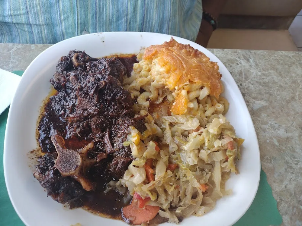 Ox Tails Mac and Cheese and Cabbage
